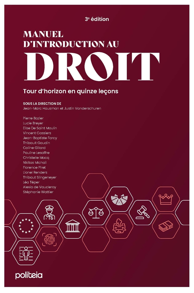 Manuel d'introduction au droit. Tour d'horizon en quinze leçons (3e édition) 